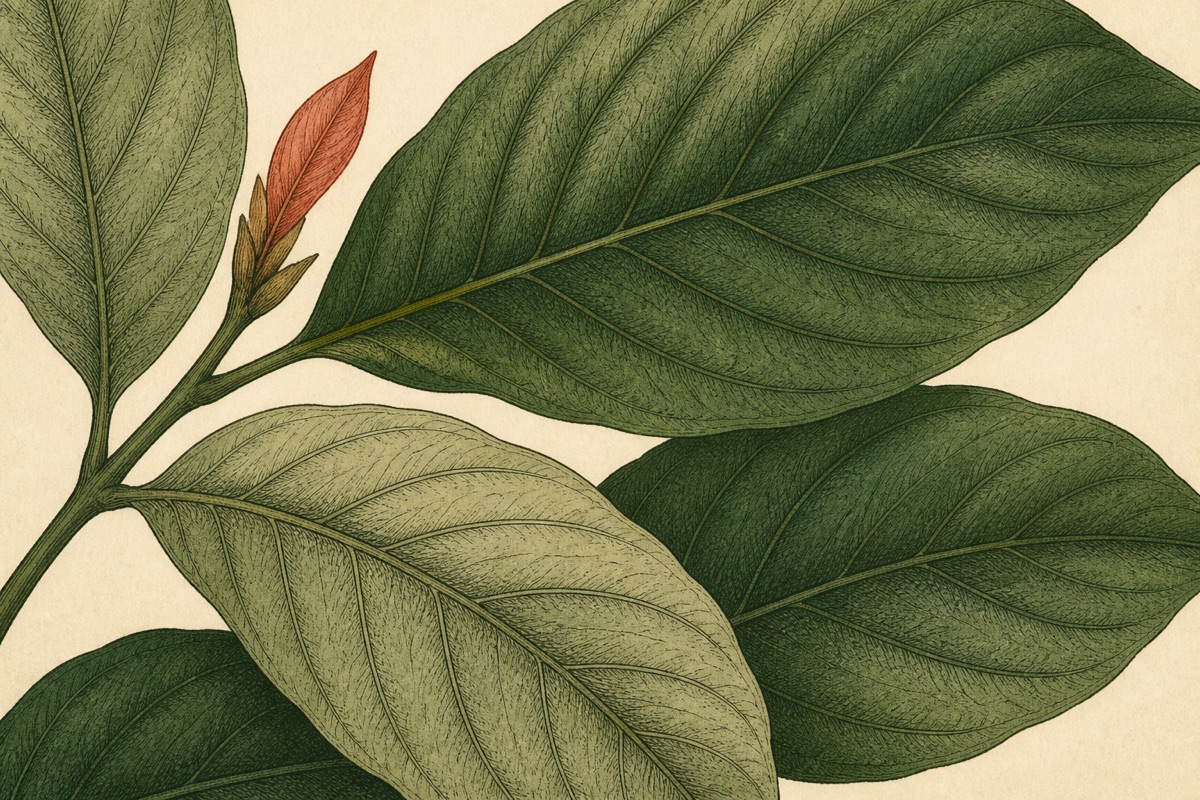 Botanical leaves in a vintage ink illustration
